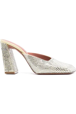 Amina Muaddi Charlotte Satin-Mules 95mm