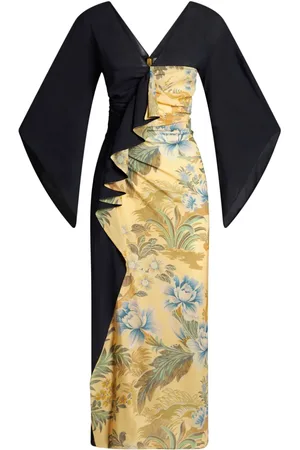 Etro Gerüschtes Kleid mit Blumen-Print