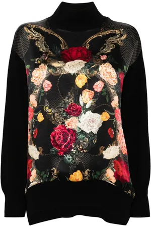 Camilla Strickoberteil mit Blumen-Print