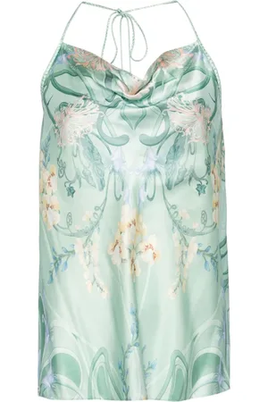 Camilla Neckholder-Top aus Seide mit floralem Print