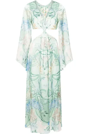 Camilla Maxikleid aus Seide mit Blumen-Print