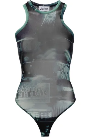 Jean Paul Gaultier Mesh-Body mit Pigalle-Print