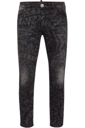 Philipp Plein Skinny-Jeans mit Tattoo-Print