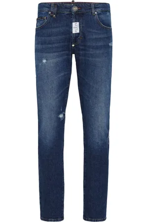 Philipp Plein Slim-Fit-Jeans mit Farbklecksen