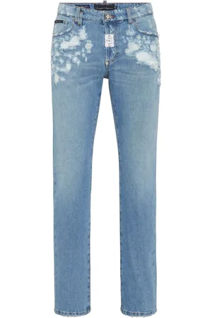 Philipp Plein Gerade Jeans im Distressed-Look