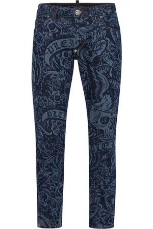 Philipp Plein Skinny-Jeans mit Tattoo-Print