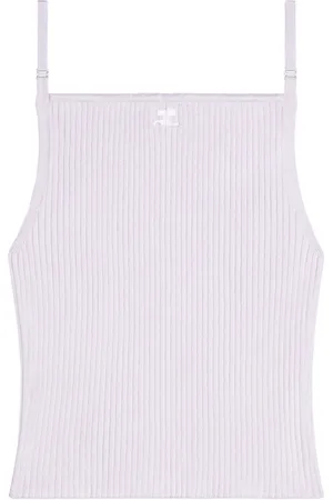 Courrèges Geripptes Trägershirt mit Logo