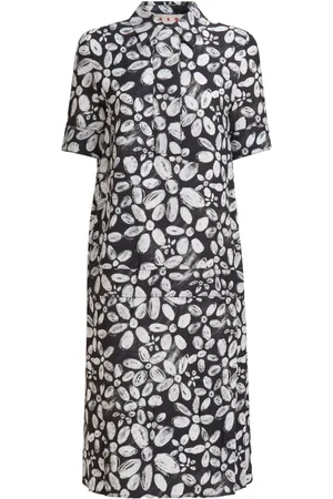 Marni Midi-Hemdkleid mit Blumen-Print