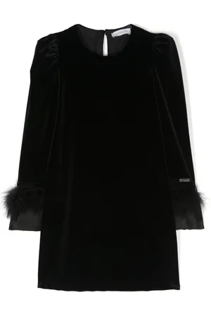 MONNALISA Samtkleid mit Federn