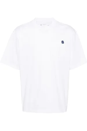 SACAI T-Shirt mit Logo-Stickerei