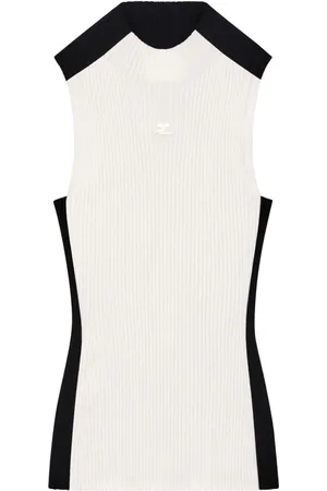 Courrèges Geripptes Tanktop