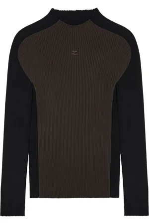 Courrèges Gerippter Strickpullover mit Logo-Stickerei