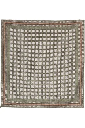 Brunello Cucinelli Einstecktuch aus Seide mit Quadrat-Print