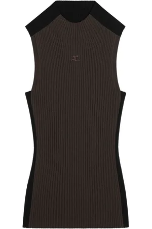 Courrèges Geripptes Tanktop
