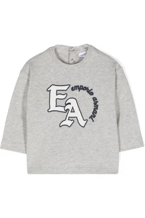 Emporio Armani Meliertes T-Shirt mit Logo-Stickerei