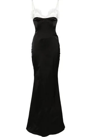 ALMAZ Satin-Abendkleid mit Corsage