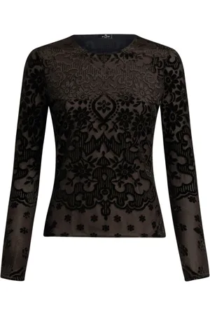 Etro Samtoberteil aus Tüll und Jacquard