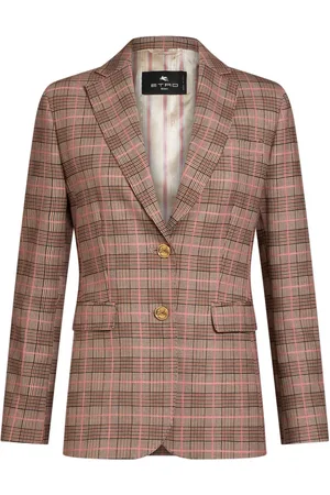 Etro Karierte Jacke mit gravierten Logo-Knöpfen