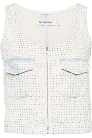Self-Portrait Top mit Strass