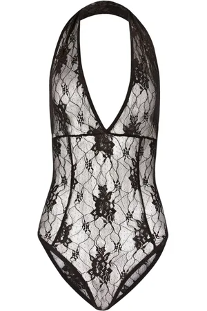 Nina Ricci Neckholder-Body mit Blumenspitze