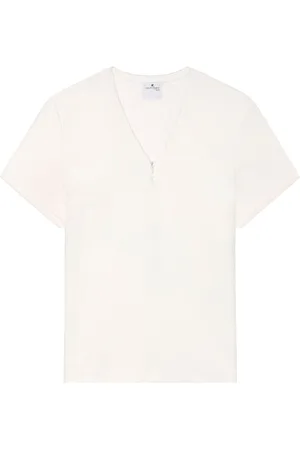 Courrèges T-Shirt mit V-Ausschnitt