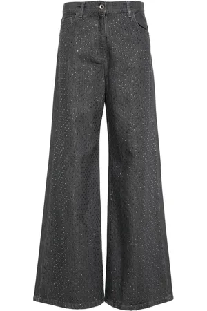 Patrizia Pepe Wide-Leg-Jeans mit Kristallen