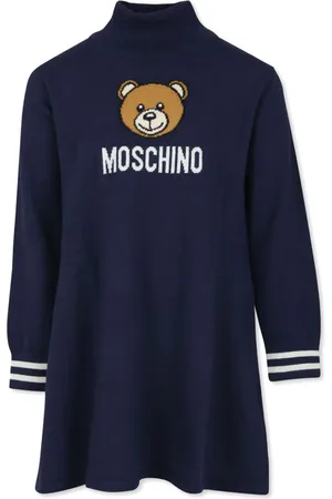Moschino Gestricktes Kleid mit Teddy-Intarsie