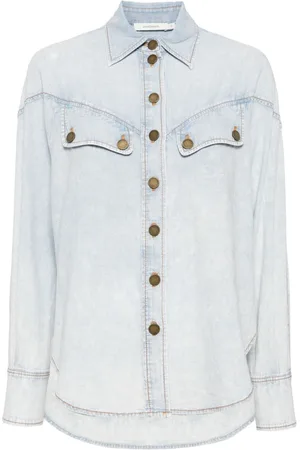 ZIMMERMANN Jeanshemd mit tiefen Schultern