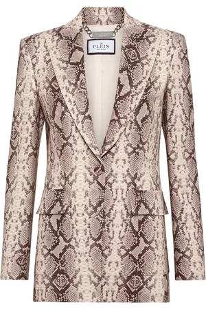 Philipp Plein Satin-Blazer mit Python-Print