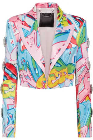 Philipp Plein Bombing Spencer-Jacke mit Graffiti-Print