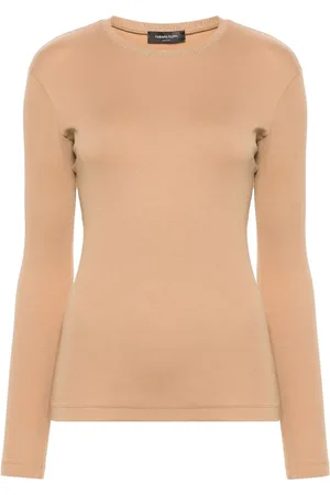 Fabiana Filippi T-Shirt mit gestricktem Kragen