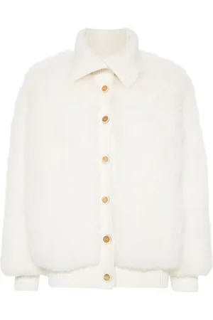 Fabiana Filippi Jacke aus Shearling mit gestricktem Einsatz
