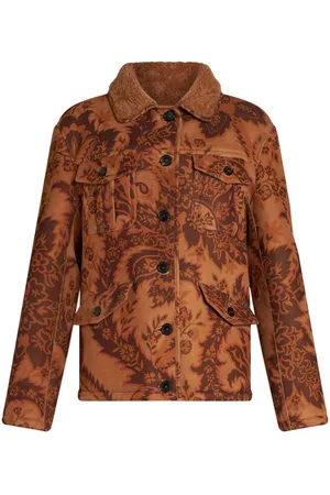 Etro Shearling-Jacke mit Print