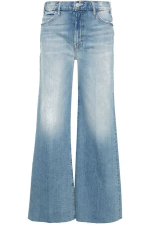 Mother Halbhohe The Hustler Roller Fray Wide-Leg-Jeans