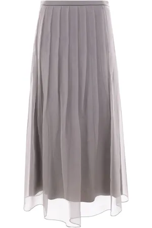 Brunello Cucinelli Plissierter Chiffonrock