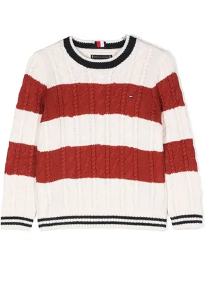 Tommy Hilfiger Gestreifter Pullover mit Zopfmuster