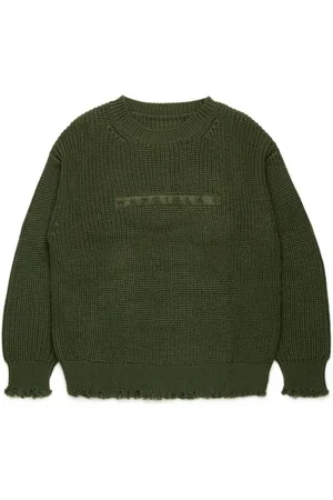 Maison Margiela Gerippter Pullover mit Logo-Stickerei