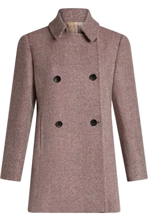 Etro Doppelreihiger Mantel mit Fischgrätenmuster