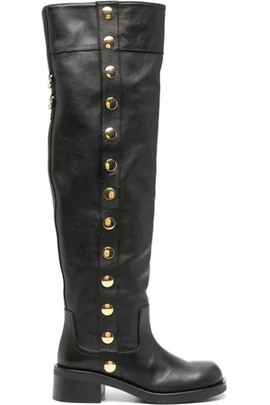 Moschino Kniehohe Stiefel mit Nieten 50mm