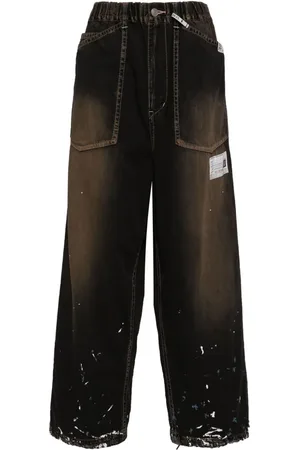 Maison Mihara Yasuhiro Weite Jeans mit Farbklecks-Print