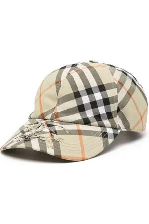 Burberry Karierte Baseballkappe mit Equestrian Knight-Applikation