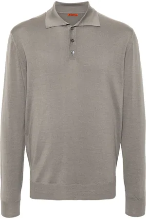 BARENA Fein gestricktes Poloshirt