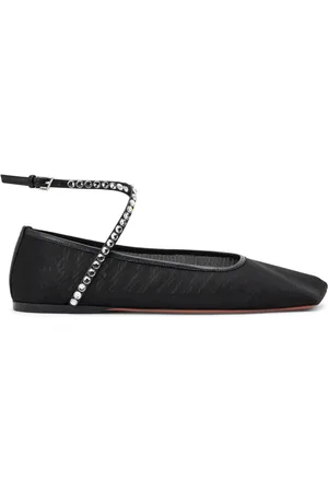 Amina Muaddi Ane Ballerinas mit Kristallen