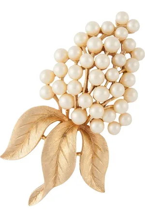 Susan Caplan 1960s Trifari Brosche mit Kunstperlen