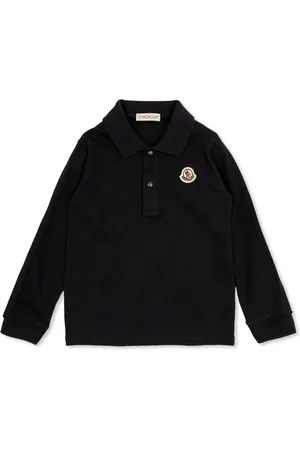 Moncler Tricolour-trimmed long-sleeve polo shirt