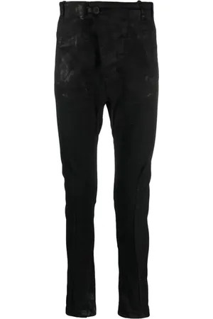 11 BY BORIS BIDJAN SABERI Ausgeblichene Skinny-Jeans mit tiefem Schritt