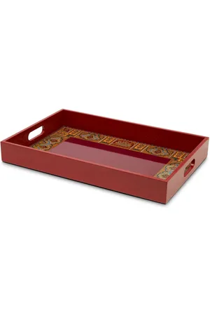Etro Tablett aus Holz mit Paisley-Print