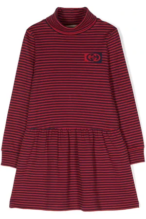 Gucci Gestreiftes Kleid mit Stehkragen