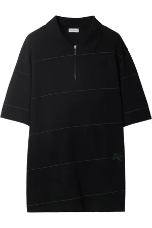 Burberry Gestreiftes Poloshirt mit Logo-Stickerei