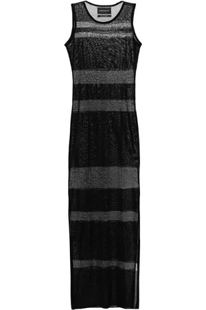Louisa Ballou Transparent gestricktes Sea Breeze Maxikleid
